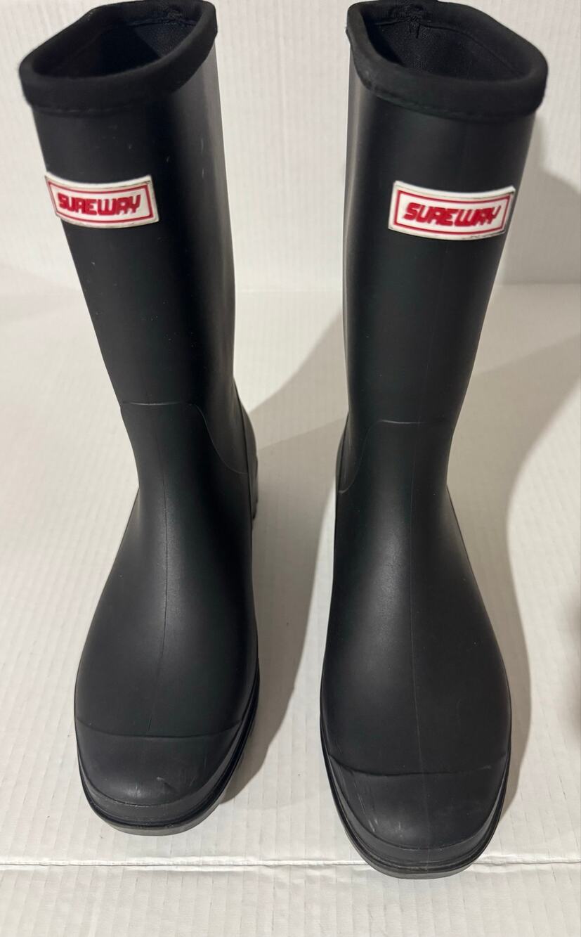 SureWay Waterproof Rain Boots Black Mid-Calf Garden Mud Boots Size 7 Gorpcore